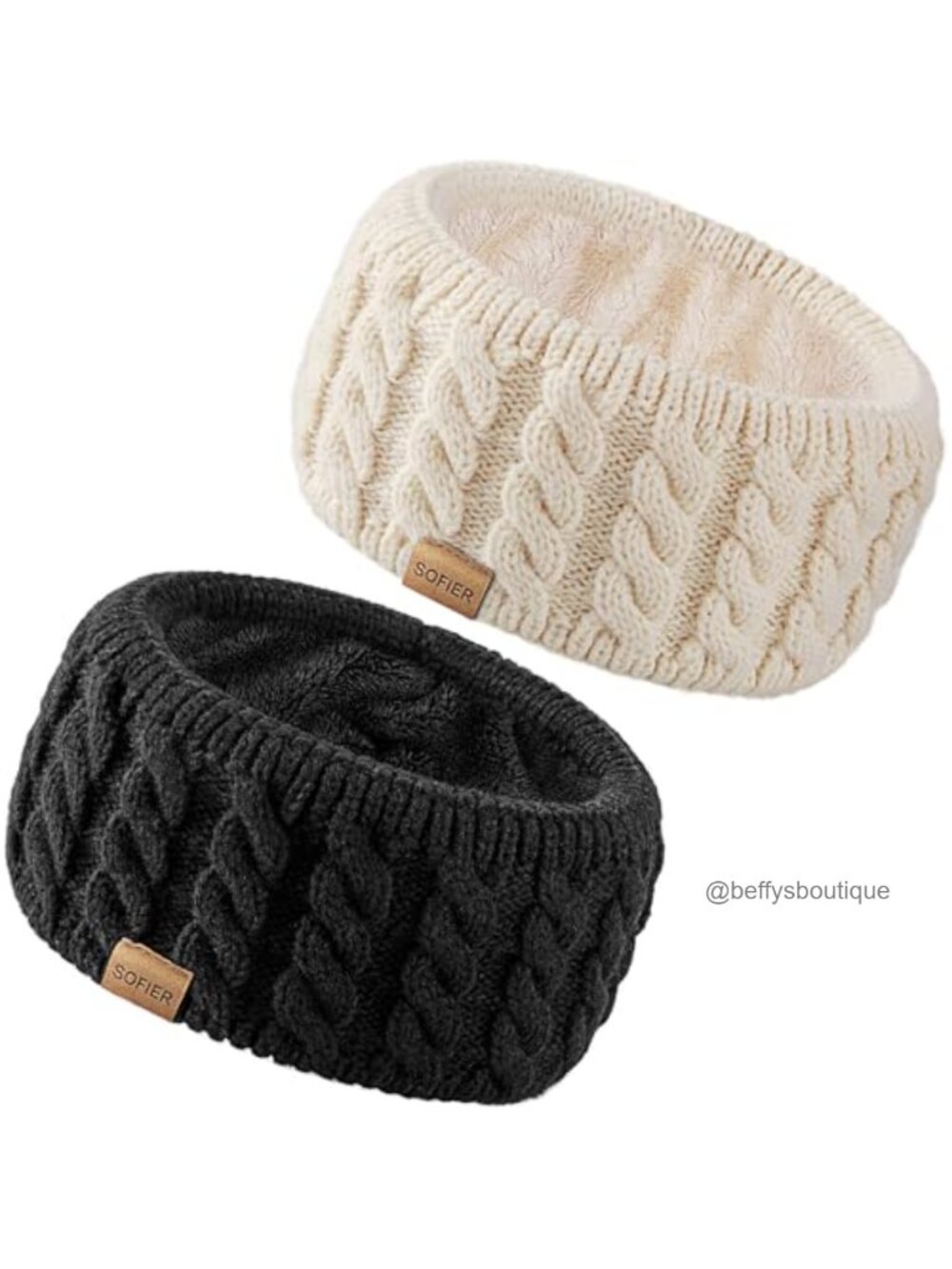 Wool Acrylic Fleece Lined Winter Headband Ear Muffs One Size
